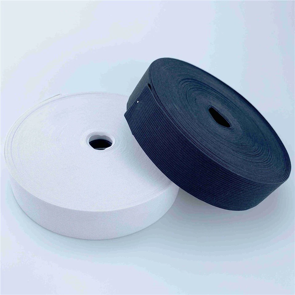 White/black Polyester Elastic Bands