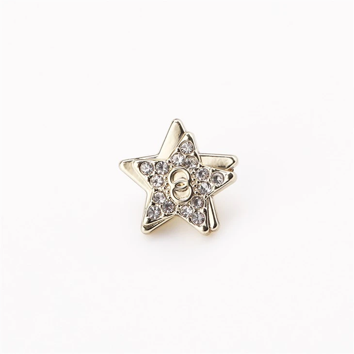 Five-pointed Star Double Circle Metal Inlaid Crystal Buckle